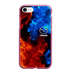 Чехол iPhone 7/8 матовый MAZDA, цвет: 3D-малиновый