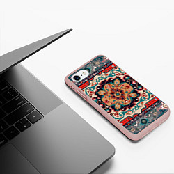 Чехол iPhone 7/8 матовый Текстура ковра, цвет: 3D-светло-розовый — фото 2