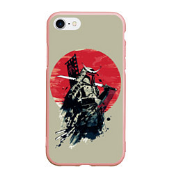 Чехол iPhone 7/8 матовый Samurai man, цвет: 3D-светло-розовый