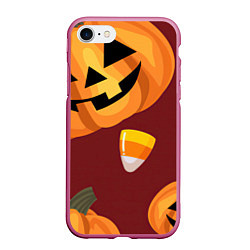 Чехол iPhone 7/8 матовый Сладкие хэллоуин, цвет: 3D-малиновый