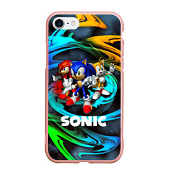 Чехол iPhone 7/8 матовый SONIC TRIO, цвет: 3D-светло-розовый