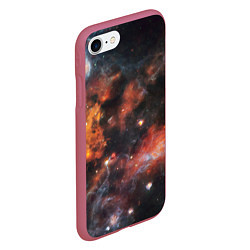 Чехол iPhone 7/8 матовый Гигантская Вселенная S, цвет: 3D-малиновый — фото 2