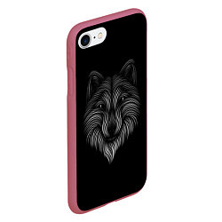 Чехол iPhone 7/8 матовый Wolf, цвет: 3D-малиновый — фото 2