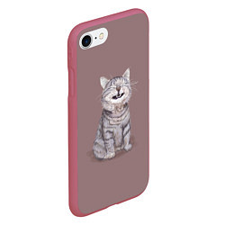 Чехол iPhone 7/8 матовый Котёнок ыыы, цвет: 3D-малиновый — фото 2