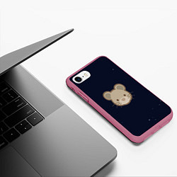 Чехол iPhone 7/8 матовый Ночная мышь, цвет: 3D-малиновый — фото 2