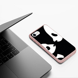 Чехол iPhone 7/8 матовый Panda, цвет: 3D-светло-розовый — фото 2