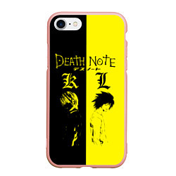 Чехол iPhone 7/8 матовый Death Note, цвет: 3D-светло-розовый