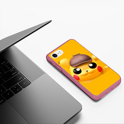 Чехол iPhone 7/8 матовый Pikachu Pika Pika, цвет: 3D-малиновый — фото 2