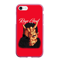 Чехол iPhone 7/8 матовый EMINEM RAP GOD, цвет: 3D-малиновый