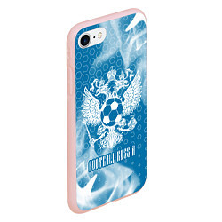 Чехол iPhone 7/8 матовый FOOTBALL RUSSIA Футбол, цвет: 3D-светло-розовый — фото 2