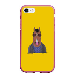 Чехол iPhone 7/8 матовый Конь БоДжек, цвет: 3D-малиновый