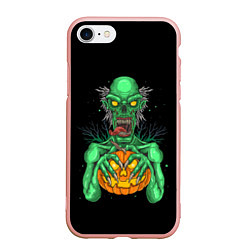 Чехол iPhone 7/8 матовый Halloween Zombie, цвет: 3D-светло-розовый