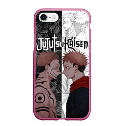 Чехол iPhone 7/8 матовый Jujutsu Kaisen Сукуна х Юдзи, цвет: 3D-малиновый