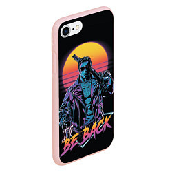 Чехол iPhone 7/8 матовый I WILL BE BACK TERMINATOR, цвет: 3D-светло-розовый — фото 2