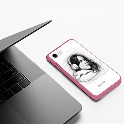 Чехол iPhone 7/8 матовый Billie Eilish карандаш, цвет: 3D-малиновый — фото 2