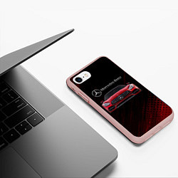 Чехол iPhone 7/8 матовый Mercedes Benz AMG, цвет: 3D-светло-розовый — фото 2