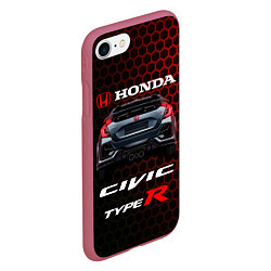 Чехол iPhone 7/8 матовый Honda Civic Type R, цвет: 3D-малиновый — фото 2