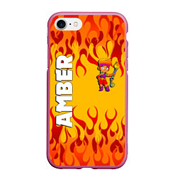 Чехол iPhone 7/8 матовый Brawl Stars - Amber, цвет: 3D-малиновый