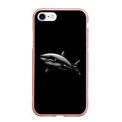 Чехол iPhone 7/8 матовый Акула, цвет: 3D-светло-розовый