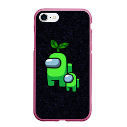 Чехол iPhone 7/8 матовый Among us Lime kid lime, цвет: 3D-малиновый