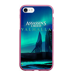 Чехол iPhone 7/8 матовый ASSASSINS CREED VALHALLA, цвет: 3D-малиновый