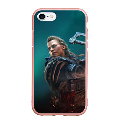 Чехол iPhone 7/8 матовый ASSASSINS CREED VALHALLA, цвет: 3D-светло-розовый