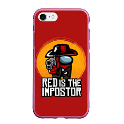 Чехол iPhone 7/8 матовый Red Is The Impostor, цвет: 3D-малиновый