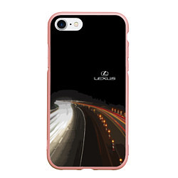 Чехол iPhone 7/8 матовый Night route, цвет: 3D-светло-розовый