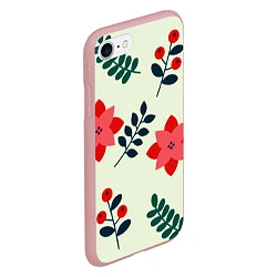Чехол iPhone 7/8 матовый Цветы, ягоды, листья, цвет: 3D-баблгам — фото 2
