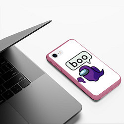 Чехол iPhone 7/8 матовый BOO Among Us, цвет: 3D-малиновый — фото 2