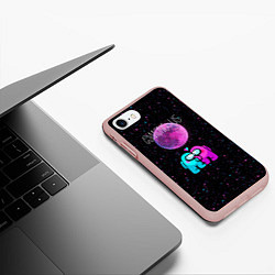 Чехол iPhone 7/8 матовый Among Us Love, цвет: 3D-светло-розовый — фото 2