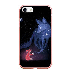 Чехол iPhone 7/8 матовый Лиса и ее дух, цвет: 3D-светло-розовый