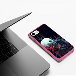 Чехол iPhone 7/8 матовый Токийский Гуль, цвет: 3D-малиновый — фото 2