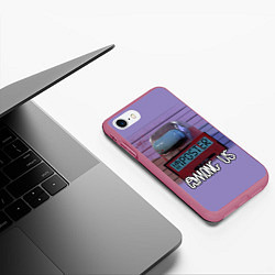 Чехол iPhone 7/8 матовый AMONG US, цвет: 3D-малиновый — фото 2