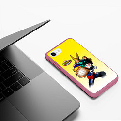 Чехол iPhone 7/8 матовый Моя геройская академия, цвет: 3D-малиновый — фото 2