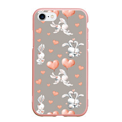 Чехол iPhone 7/8 матовый Влюбленные, цвет: 3D-светло-розовый