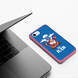 Чехол iPhone 7/8 матовый За ВДВ, цвет: 3D-малиновый — фото 2