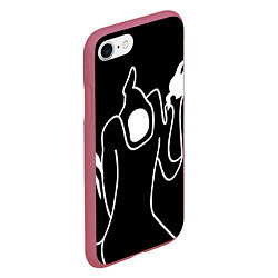 Чехол iPhone 7/8 матовый Haunted Family, цвет: 3D-малиновый — фото 2