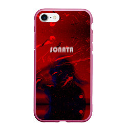 Чехол iPhone 7/8 матовый SONATA, цвет: 3D-малиновый