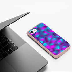 Чехол iPhone 7/8 матовый Неоновые капли, цвет: 3D-светло-розовый — фото 2