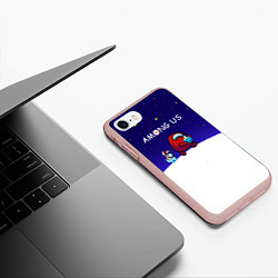 Чехол iPhone 7/8 матовый Among us наша версия, цвет: 3D-светло-розовый — фото 2