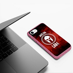 Чехол iPhone 7/8 матовый Molon Labe, цвет: 3D-малиновый — фото 2