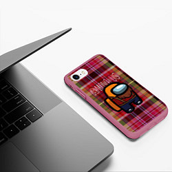 Чехол iPhone 7/8 матовый Among Us Woodman Z, цвет: 3D-малиновый — фото 2
