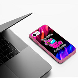 Чехол iPhone 7/8 матовый Pink Among Us, цвет: 3D-малиновый — фото 2