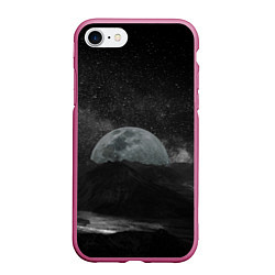 Чехол iPhone 7/8 матовый Луна, цвет: 3D-малиновый