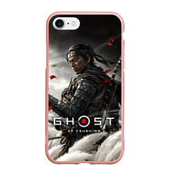 Чехол iPhone 7/8 матовый Ghost of Tsushima, цвет: 3D-светло-розовый