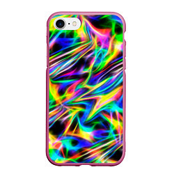 Чехол iPhone 7/8 матовый Космическая хризонтема, цвет: 3D-малиновый