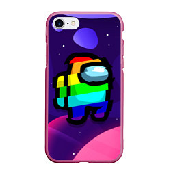 Чехол iPhone 7/8 матовый AMONG US - RAINBOW SPACE