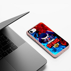 Чехол iPhone 7/8 матовый Brawl Stars Эдгар, цвет: 3D-светло-розовый — фото 2