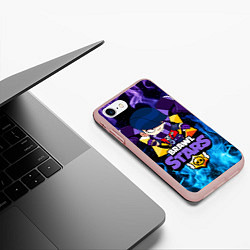 Чехол iPhone 7/8 матовый BRAWL STARS EDGAR, цвет: 3D-светло-розовый — фото 2